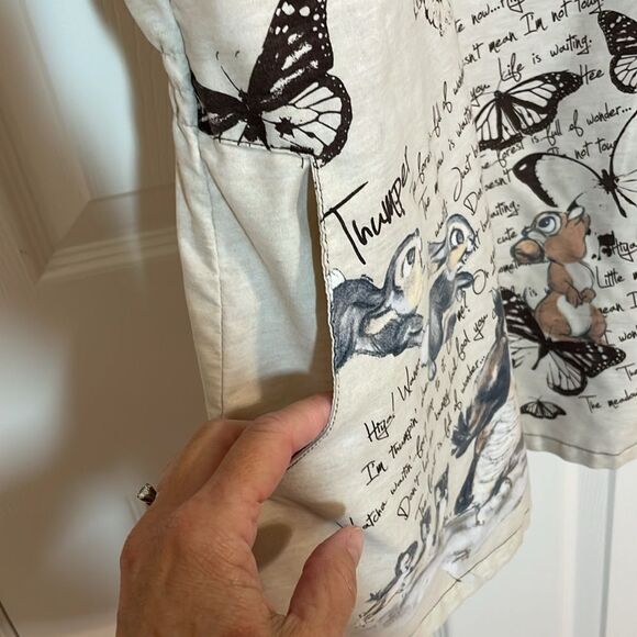 Disney Bambi Thumper Scrub To, Beige, butterflies, Medium - Picture 4 of 7